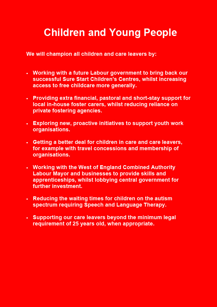 SG Labour Manifesto 2023 Children and Young People