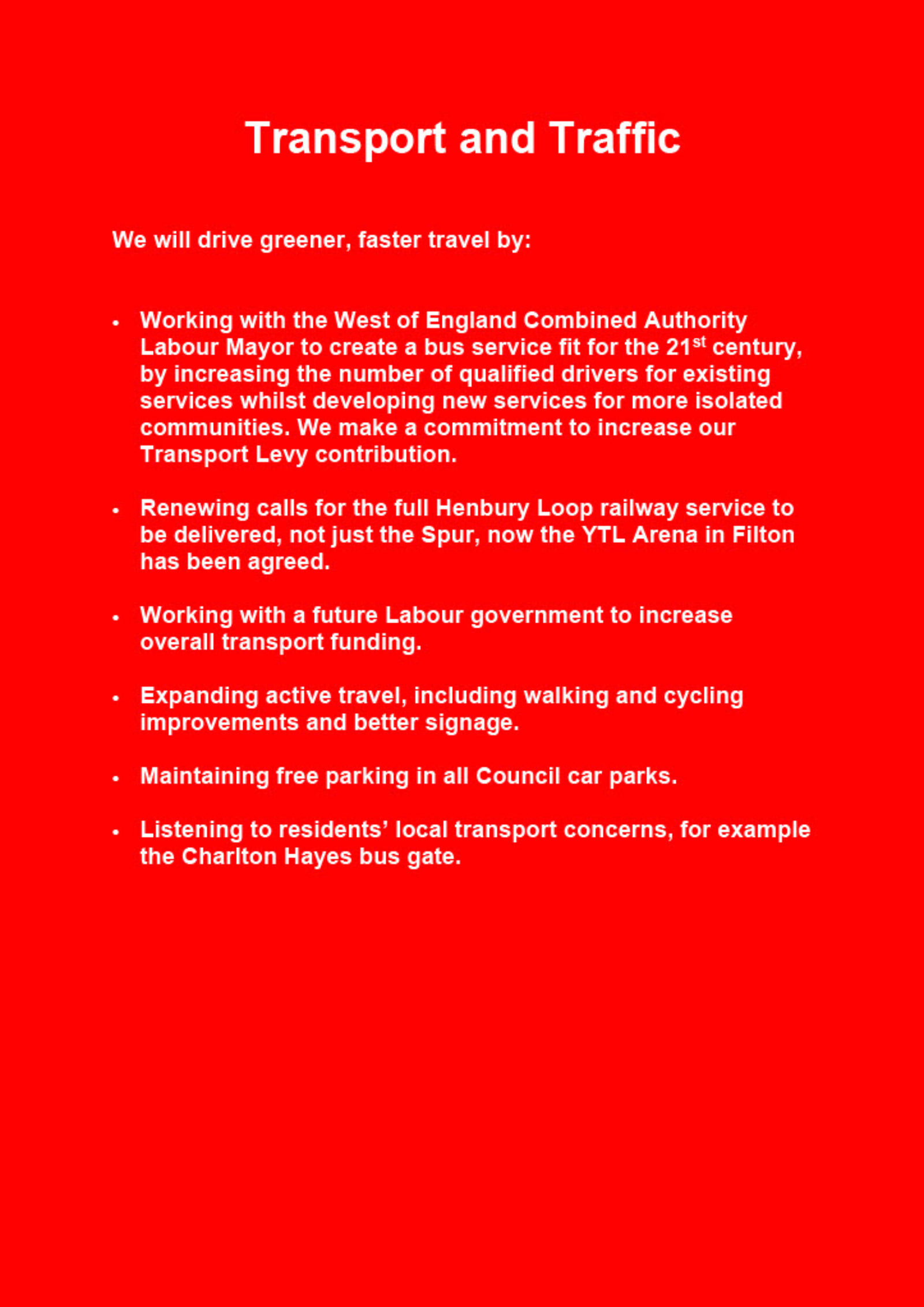 SG Labour Manifesto 2023 Transport and Traffic